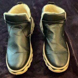 Men’s Boots Black  with Cream Accents.